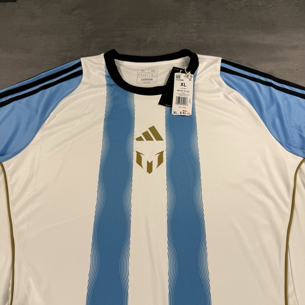Lionel Messi Argentina Jersey Shirt Men XL Slim Fit Training Kit Stripe Adidas